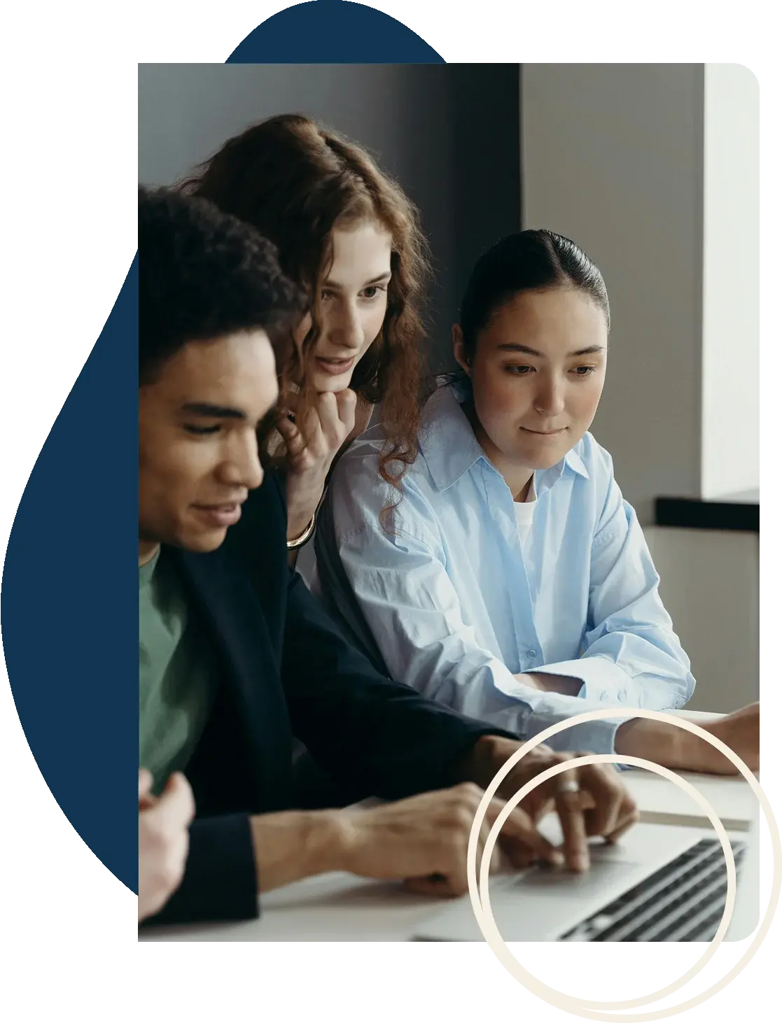 Three leaders discussing how to act on their Employee Insights results